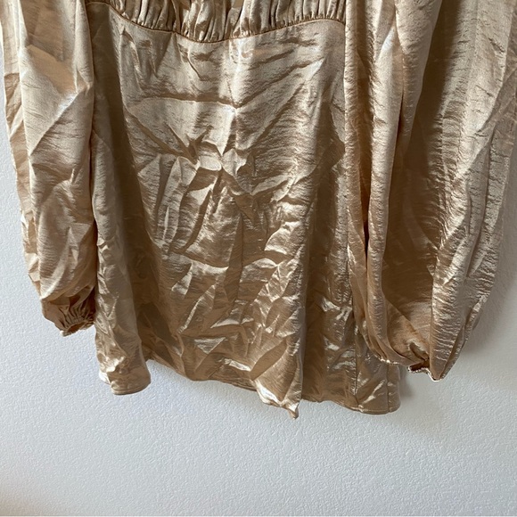 127. MAJORELLE Carla Dress In Metallic Neutral Size M - Picture 7 of 8